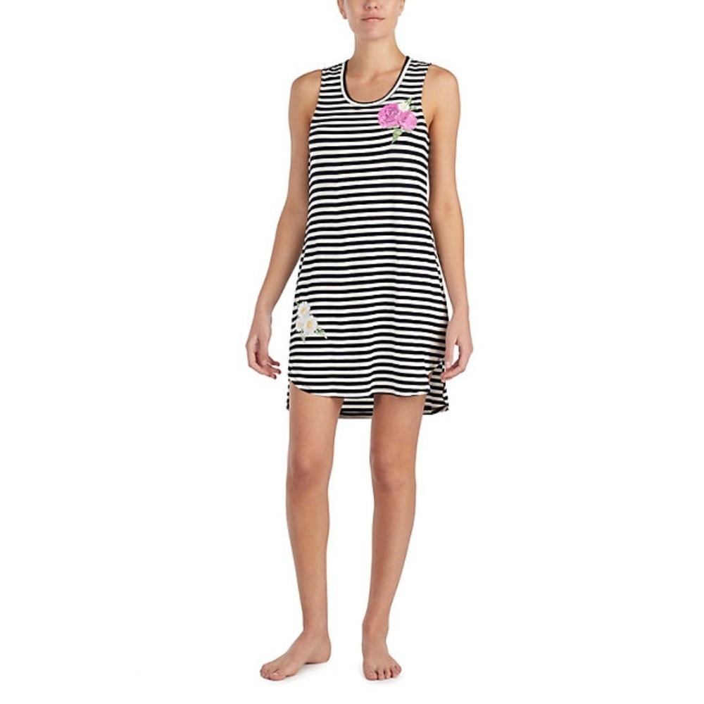 Betsey Johnson Tunic Nightgown Flower Power Stripe